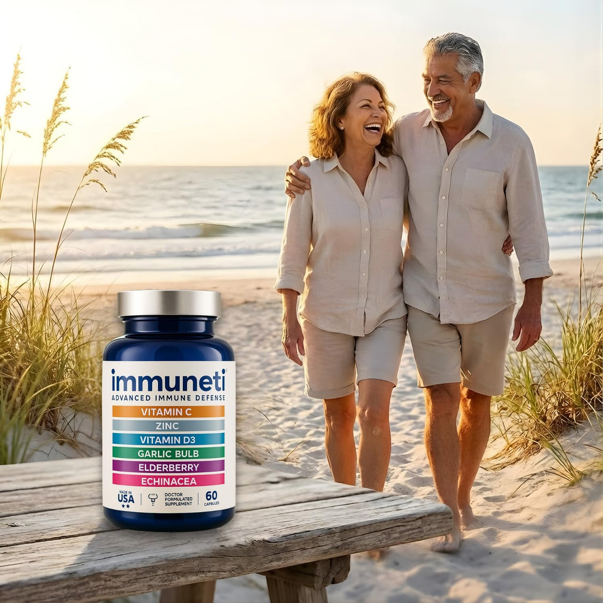 Immuneti Advanced Immune Support – Doctor Formulated 6-in-1 Daily Immunity Supplement – Made in USA – With Vitamin C, D3, Zinc, Elderberry - FENGGESTORE20