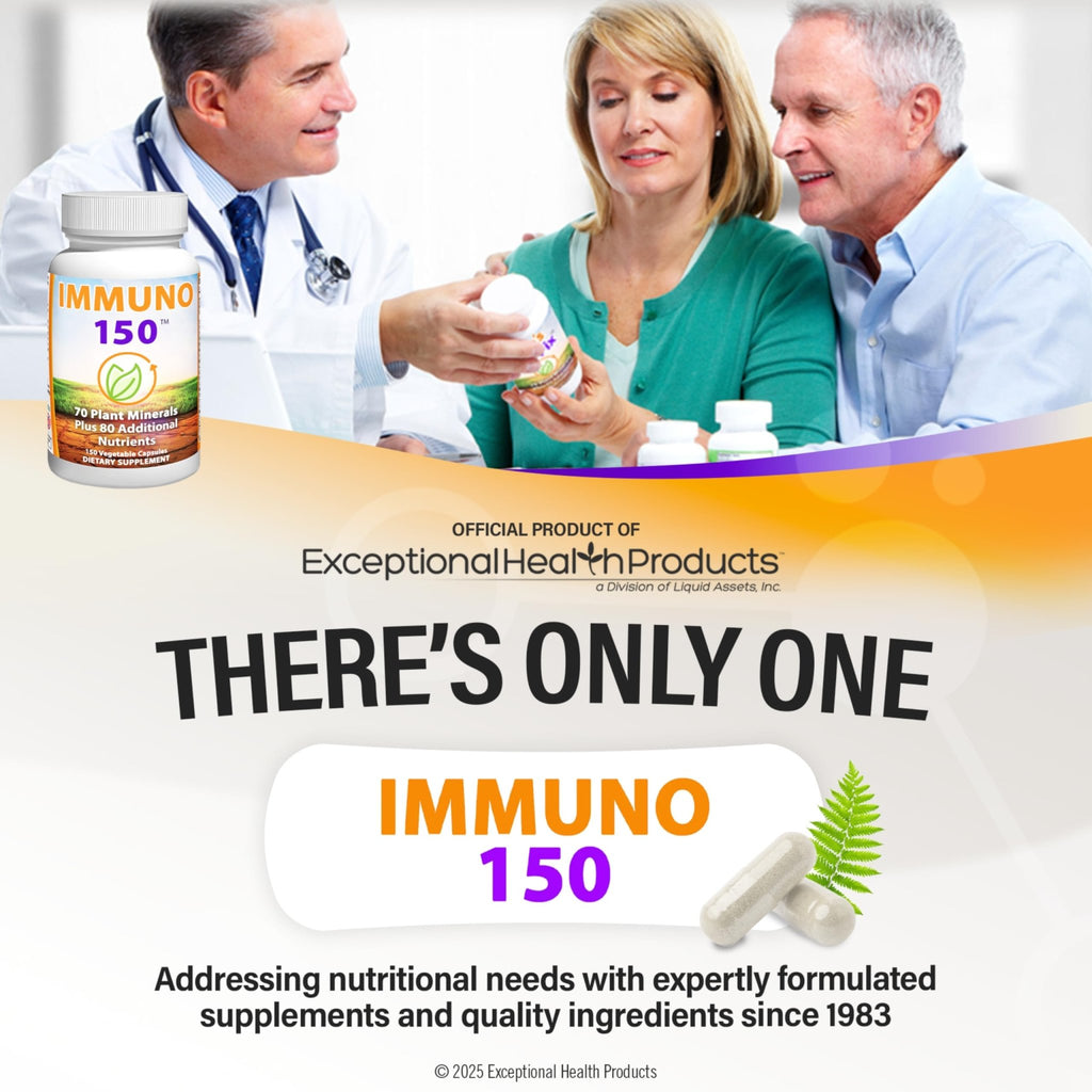 Immuno 150, Immune Support Supplement, Packed with 70 Plant Minerals, 13 Essential Vitamins and 68 Additional Nutrients-150 Vegetable Capsules- Immune Boost for All Age Groups - FENGGESTORE20