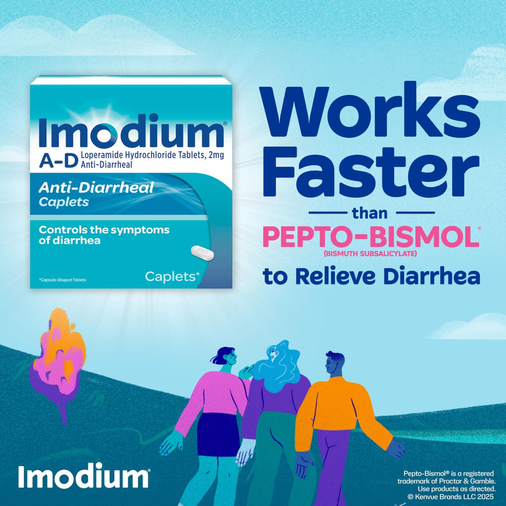 Imodium A-D Diarrhea Relief Caplets with Loperamide HCl, Anti-Diarrheal Medicine to Help Control Symptoms of Diarrhea Due to Acute, Traveler's Diarrhea, HSA/FSA Eligible, 24 ct - FENGGESTORE20