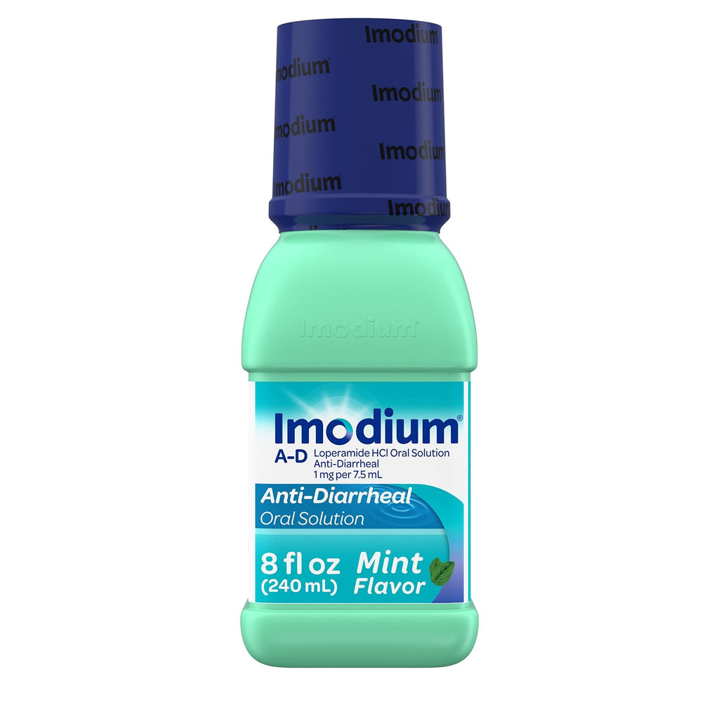 Imodium A-D Liquid Anti-Diarrheal Medicine with Loperamide HCl to Help Control Symptoms of Diarrhea Due to Acute, Traveler's Diarrhea, Mint Flavor, 8 fl. oz - FENGGESTORE20