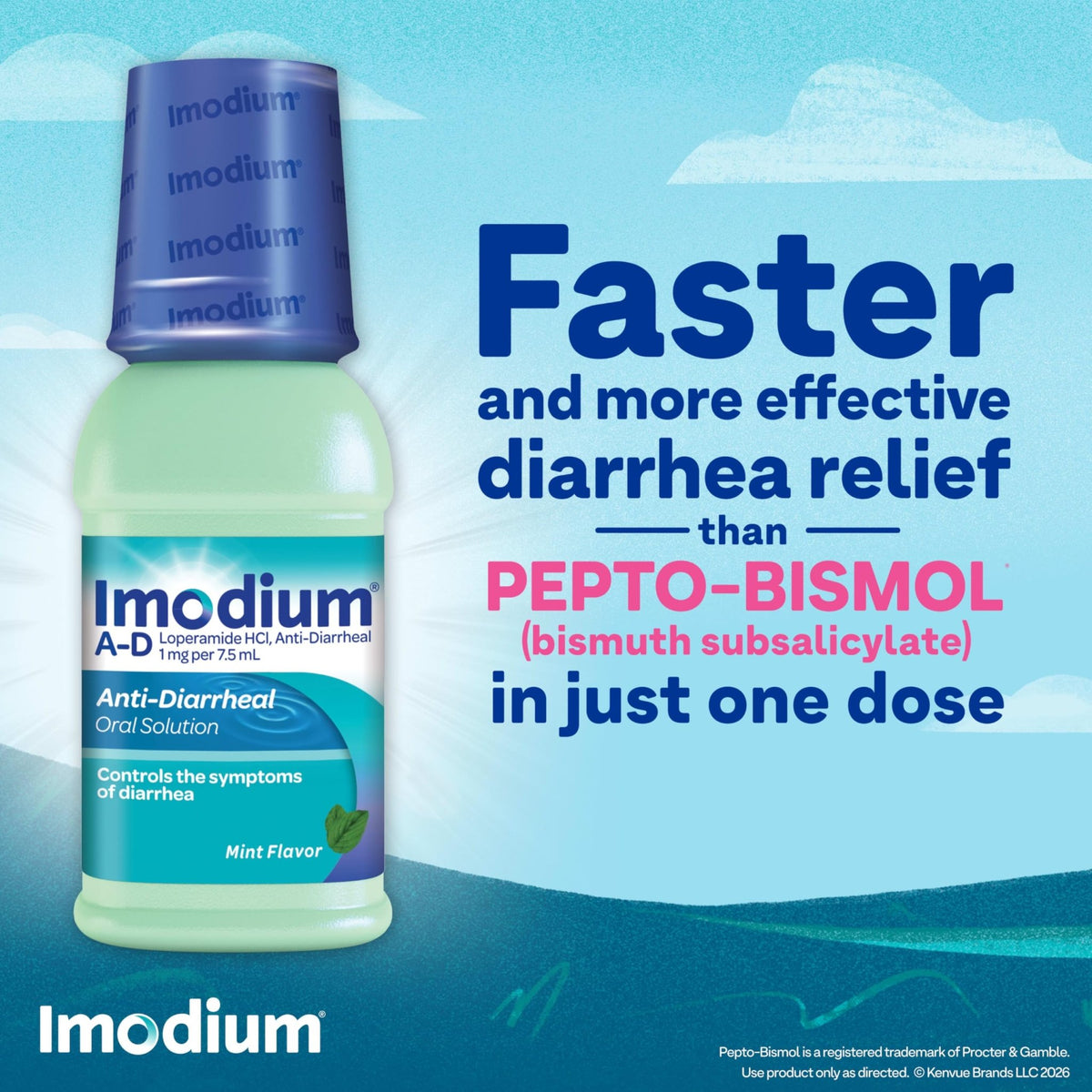 Imodium A-D Liquid Anti-Diarrheal Medicine with Loperamide HCl to Help Control Symptoms of Diarrhea Due to Acute, Traveler's Diarrhea, Mint Flavor, 8 fl. oz - FENGGESTORE20