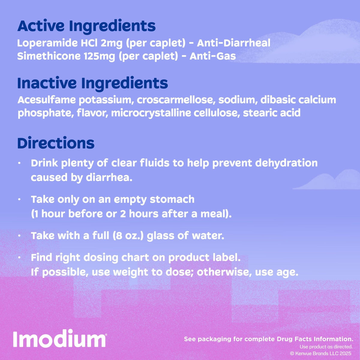 Imodium Multi-Symptom Relief Caplets, Loperamide Hydrochloride & Simethicone Anti-Diarrheal Medicine for the Relief of Diarrhea, Gas, Bloating, Cramps & Pressure, 18 ct - FENGGESTORE20