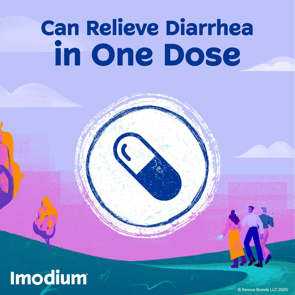 Imodium Multi-Symptom Relief Caplets, Loperamide Hydrochloride & Simethicone Anti-Diarrheal Medicine for the Relief of Diarrhea, Gas, Bloating, Cramps & Pressure, 18 ct - FENGGESTORE20