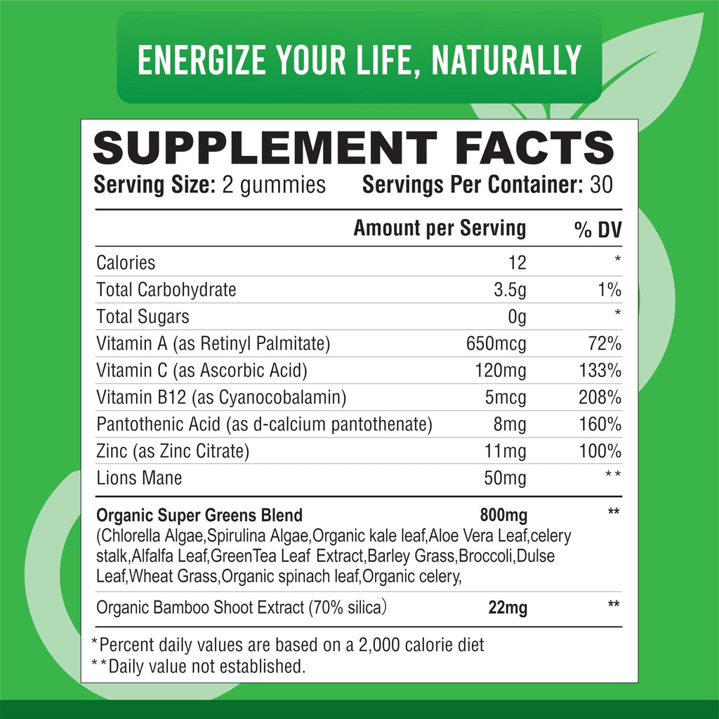 IMPACT Fiber Gummies for Adults, Women & Kids – Supergreens Veggies Daily High Fiber Gummies, for Gut Health & Immunity, Vegetarian Gummy Fiber Supplement, - FENGGESTORE20