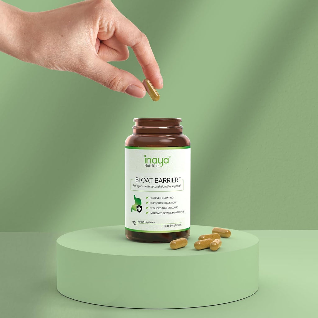Inaya Nutrition BloatBarrier 72 Capsules - Natural Digestion and Bloating Supplement for Stomach Bloating Relief, Gas Reduction, and Improved Bowel Movements - FENGGESTORE20