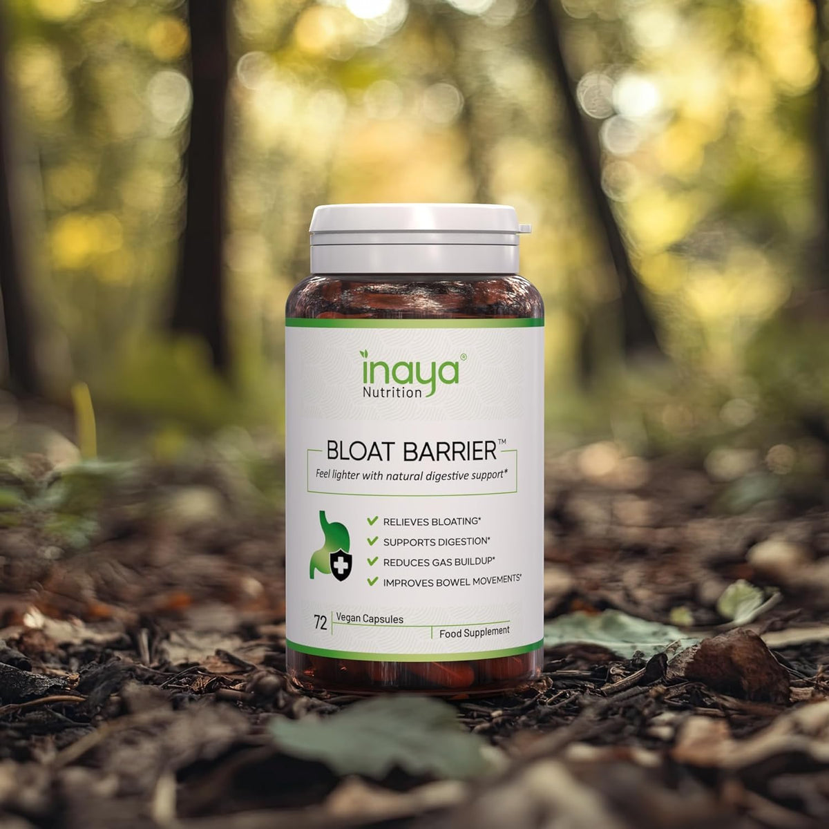 Inaya Nutrition BloatBarrier 72 Capsules - Natural Digestion and Bloating Supplement for Stomach Bloating Relief, Gas Reduction, and Improved Bowel Movements - FENGGESTORE20