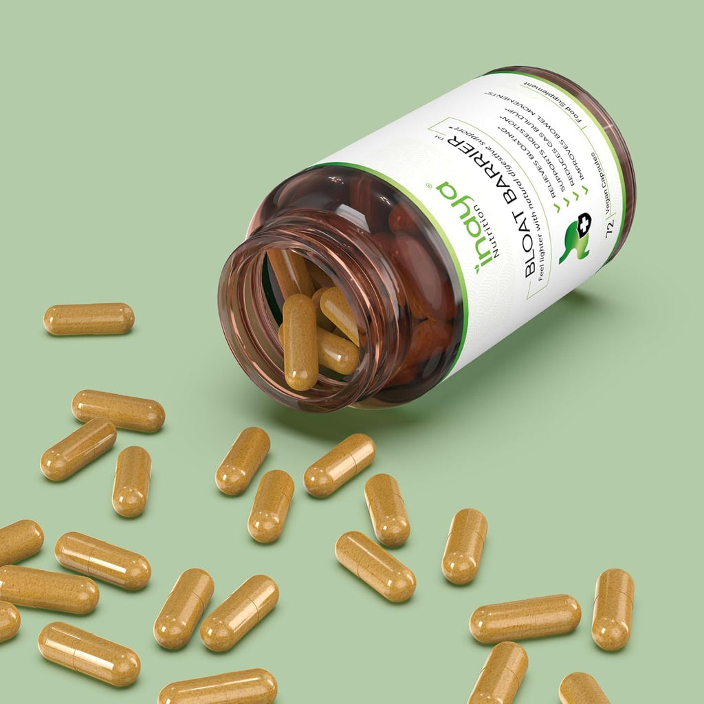 Inaya Nutrition BloatBarrier 72 Capsules - Natural Digestion and Bloating Supplement for Stomach Bloating Relief, Gas Reduction, and Improved Bowel Movements - FENGGESTORE20