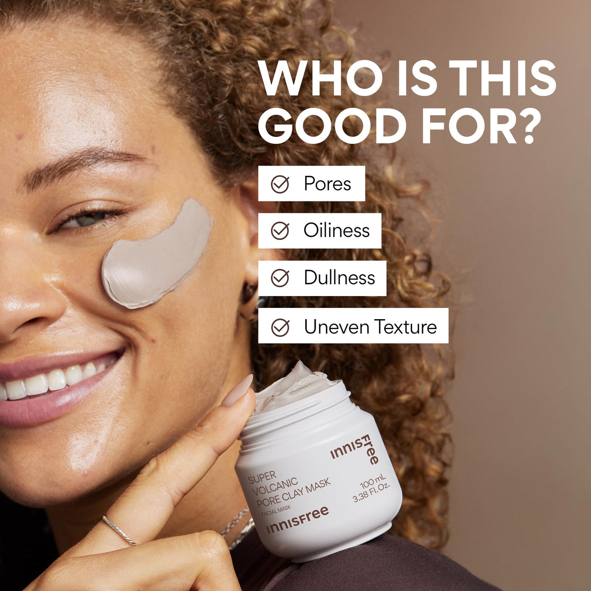 Innisfree Super Volcanic Clay Mask, Premium Korean Skincare with AHA and Natural Clusters for Deep Pore Detox, Gentle Exfoliation, Oil Control - FENGGESTORE20