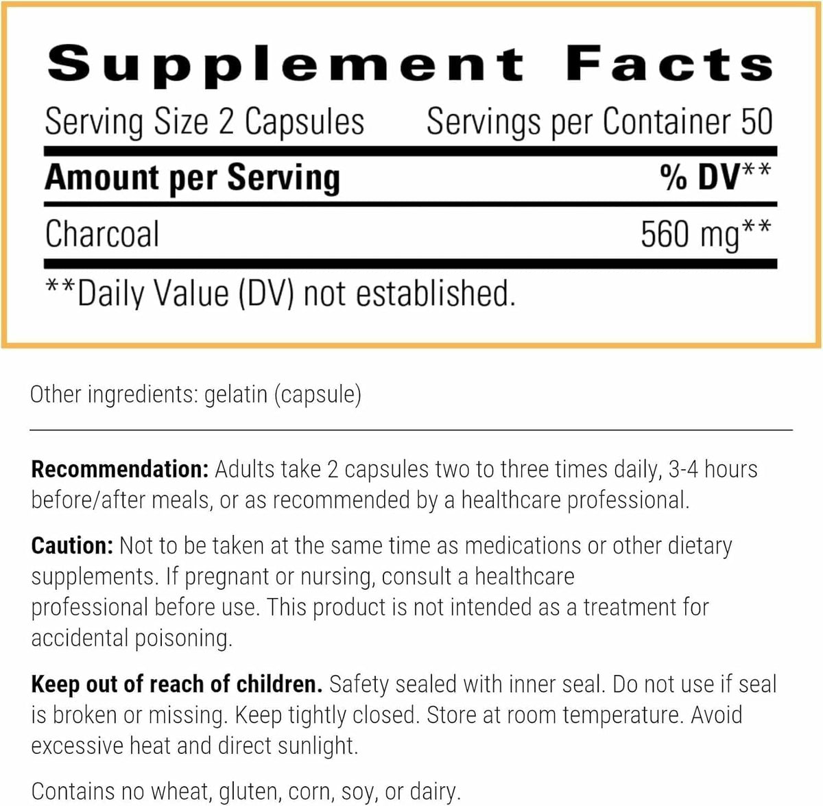 Integrative Therapeutics Activated Charcoal - Digestive & Gut Health Supplement - Effective Gastrointestinal Support - Gluten-Free & Dairy-Free - FENGGESTORE20