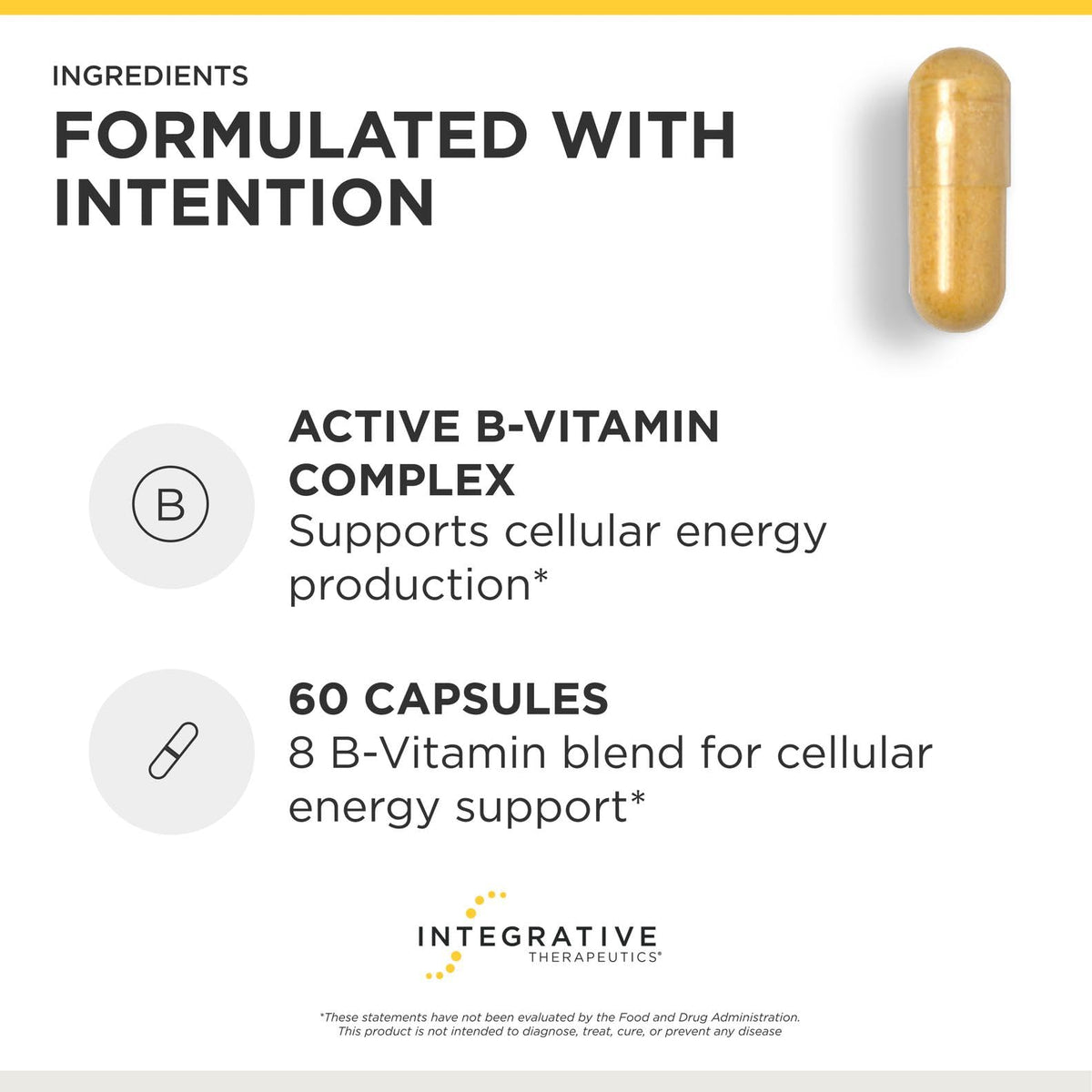 Integrative Therapeutics Active B-Complex - with Choline and Methylfolate - Cellular Energy, Immune Function & Heart Health Support with Vitamins B2, B6 & B12 - FENGGESTORE20