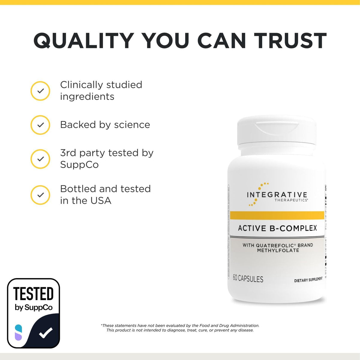 Integrative Therapeutics Active B-Complex - with Choline and Methylfolate - Cellular Energy, Immune Function & Heart Health Support with Vitamins B2, B6 & B12 - FENGGESTORE20