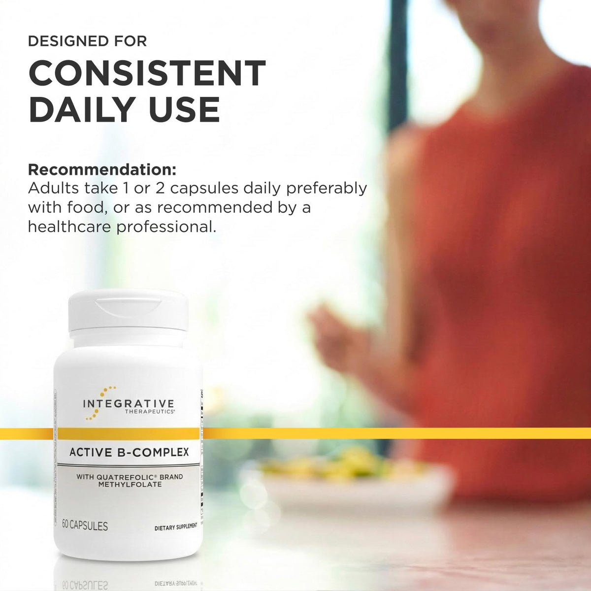 Integrative Therapeutics Active B-Complex - with Choline and Methylfolate - Cellular Energy, Immune Function & Heart Health Support with Vitamins B2, B6 & B12 - FENGGESTORE20