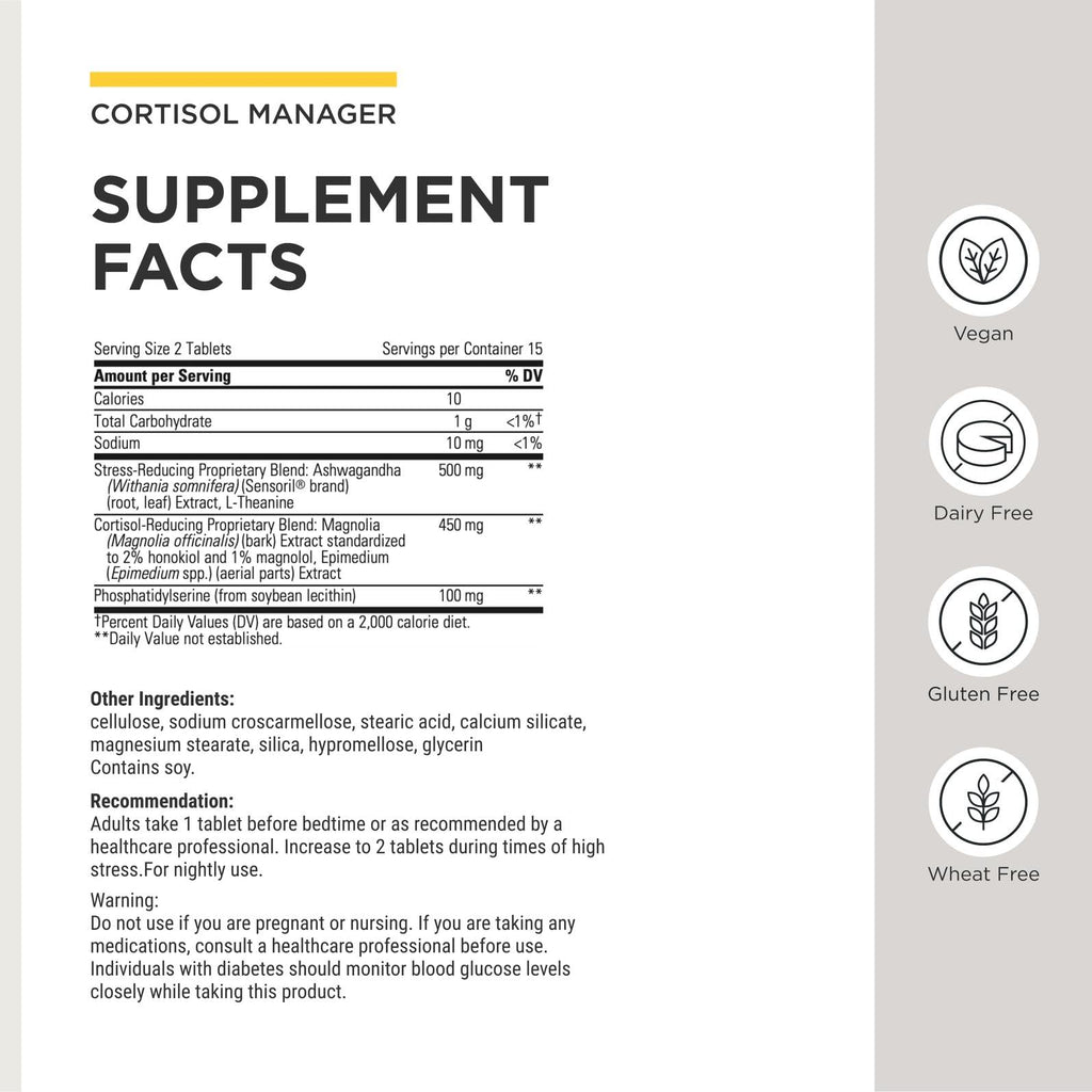 Integrative Therapeutics Cortisol Manager - Balance Cortisol & Support Relaxation for Restful Sleep* - Includes Ashwagandha & L-Theanine for Confidence with Less Stress - FENGGESTORE20