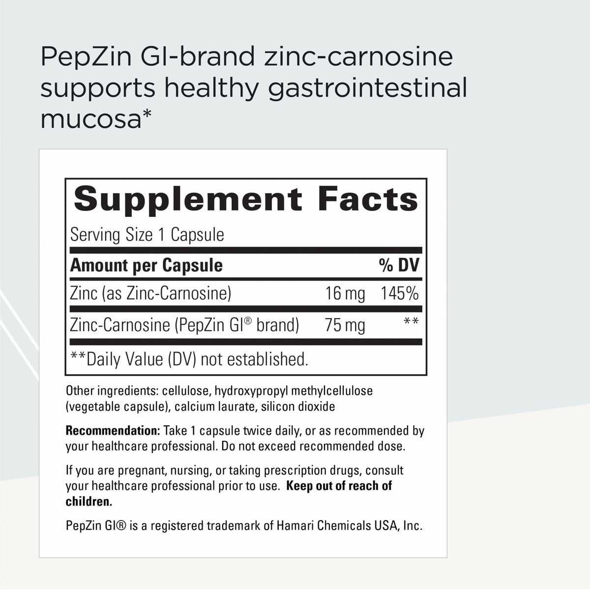 Integrative Therapeutics Zinc-Carnosine - Digestive & Gut Health Support* - GI Tract Support* - Supports Immune Health* - Easy-to-Swallow - FENGGESTORE20