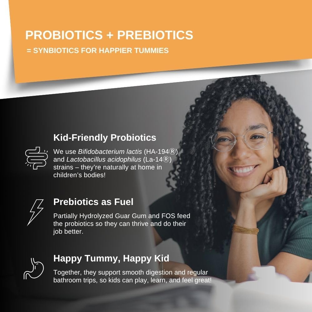 Intelligent Labs Kids/Children Probiotics 6 Billion CFU with Prebiotics, PHGG & FOS, Once-Daily Chewable, Great Taste, 10x Effectiveness - FENGGESTORE20