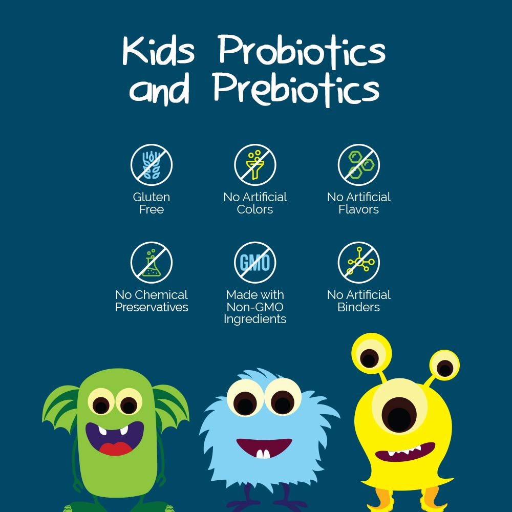 Intelligent Labs Kids/Children Probiotics 6 Billion CFU with Prebiotics, PHGG & FOS, Once-Daily Chewable, Great Taste, 10x Effectiveness - FENGGESTORE20