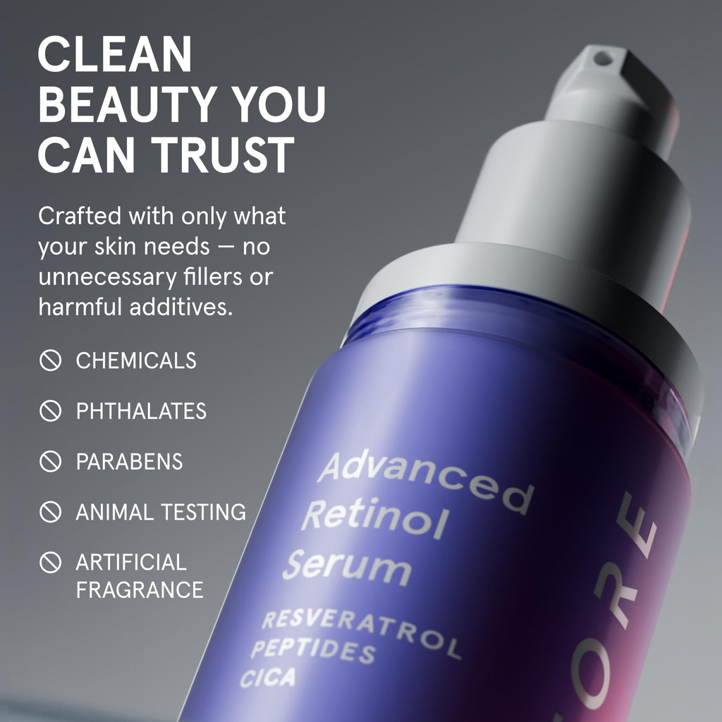 iRestore Retinol Serum for Face - 1% Retinol with Peptides & Hyaluronic Acid - Anti Aging Night Serum for Sensitive Skin - Fragrance Free - FENGGESTORE20