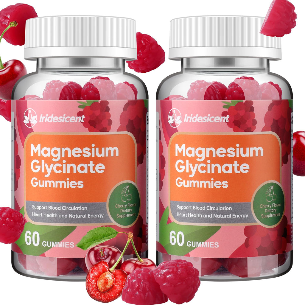 IRIDESICENT Magnesium Glycinate Gummies, Sugar Free Magnesium Supplement w/Ashwagandha, Zinc, Vegan Magnesium Glycinate Supplement for Adults - FENGGESTORE20
