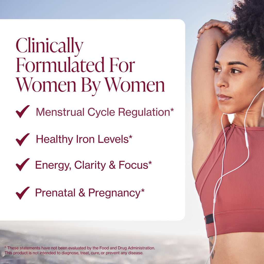 Iron Supplement for Women - Gentle Chelate Iron Bisglycinate 25mg with Vitamin C, B6, B12 Folic Acid – Supports Iron Deficiency - FENGGESTORE20
