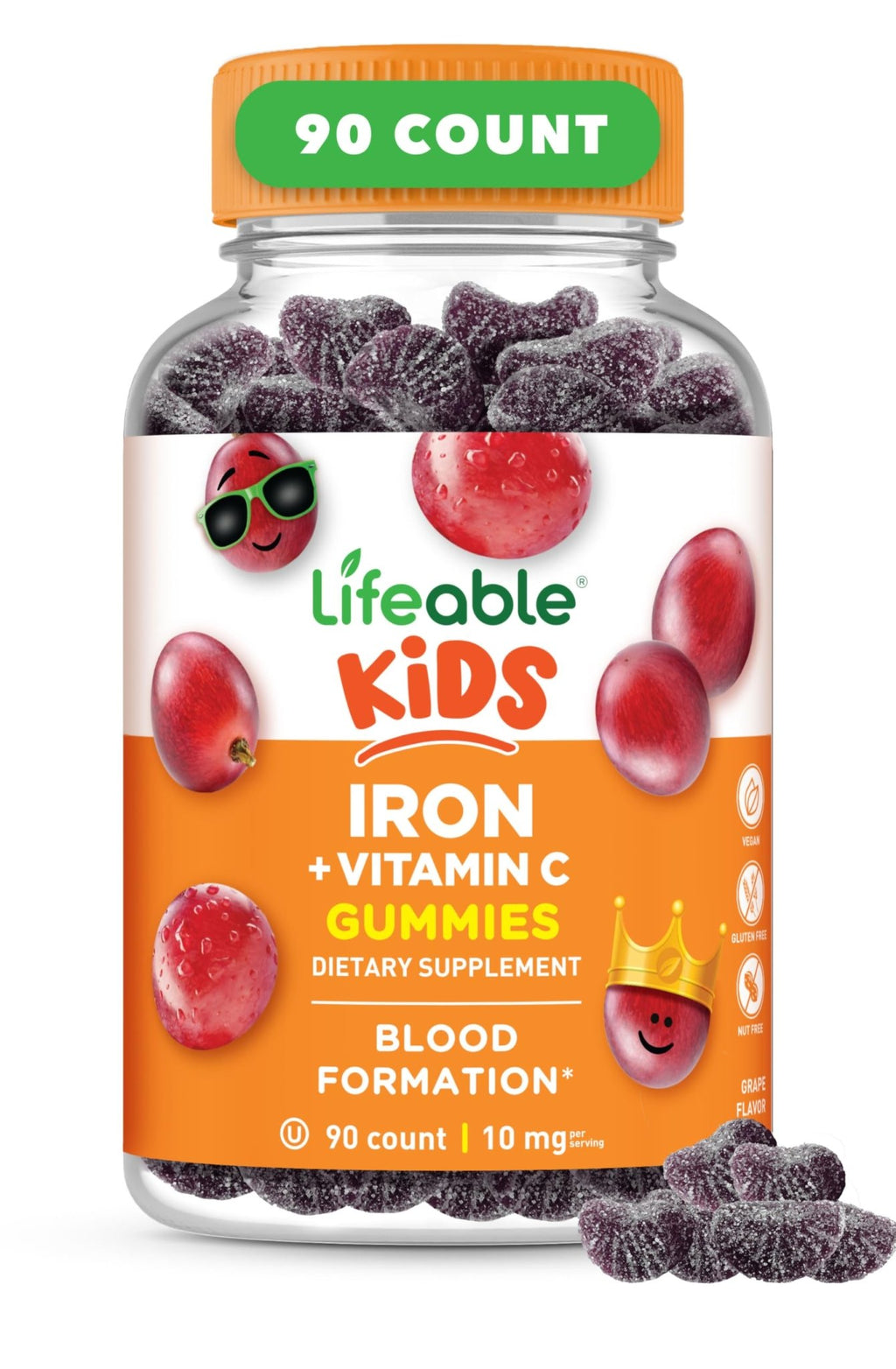 Iron Supplements for Kids | 10mg | with Vitamin C | Great Tasting Iron Gummies for Kids | Vegan Non GMO Kids Iron | for Immune Health - FENGGESTORE20