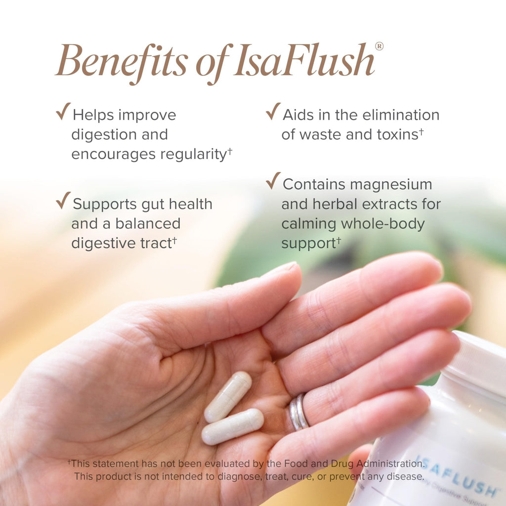 Isagenix IsaFlush - Gentle Digestive Support with Balanced Minerals Encouraging Regularity - No Harsh Laxatives - 60 Capsules - FENGGESTORE20
