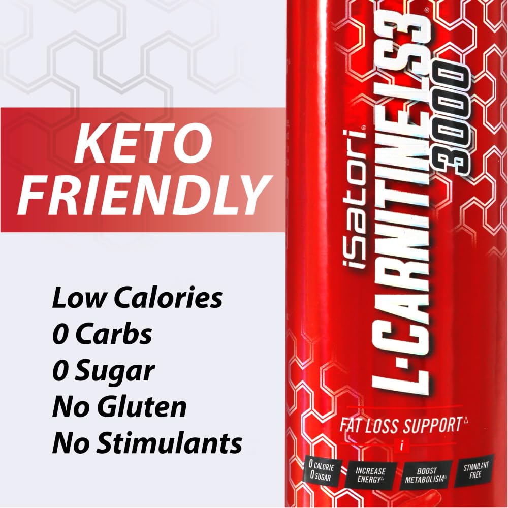 iSatori L-Carnitine LS3 3000, Liquid L-Carnitine with Acetyl L-Carnitine, L-Carnitine L-Tartrate, Stimulant Free Pre Workout, Low Calories, Sugar, Gluten, - FENGGESTORE20