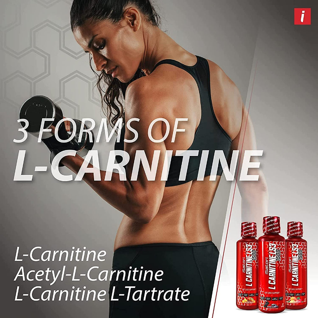 iSatori L-Carnitine LS3 3000, Liquid L-Carnitine with Acetyl L-Carnitine, L-Carnitine L-Tartrate, Stimulant Free Pre Workout, Low Calories, Sugar, Gluten, - FENGGESTORE20