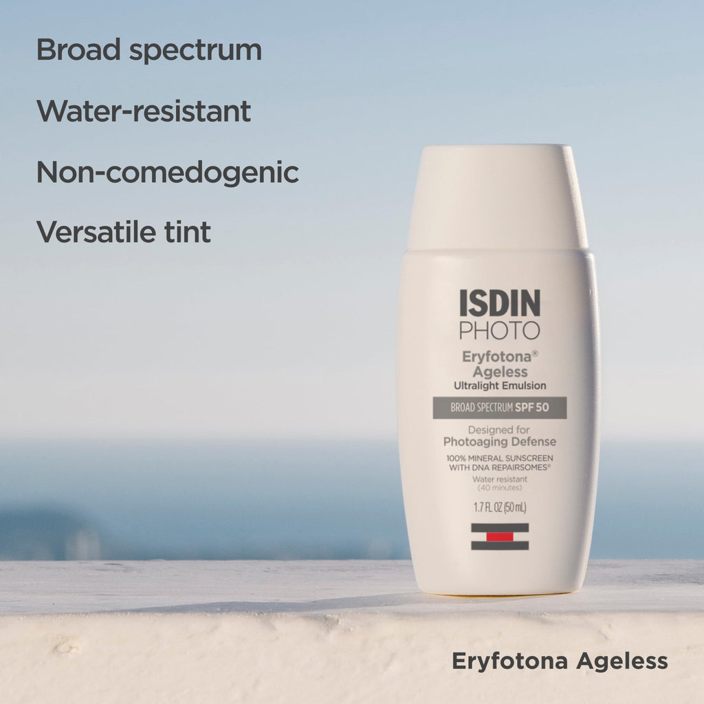 ISDIN Eryfotona Ageless SPF 50 (1.7 Fl Oz) | Tinted Mineral Sunscreen for Face with Zinc Oxide | Anti-Aging Sunscreen with DNA Repairsomes & Vitamin E - FENGGESTORE20