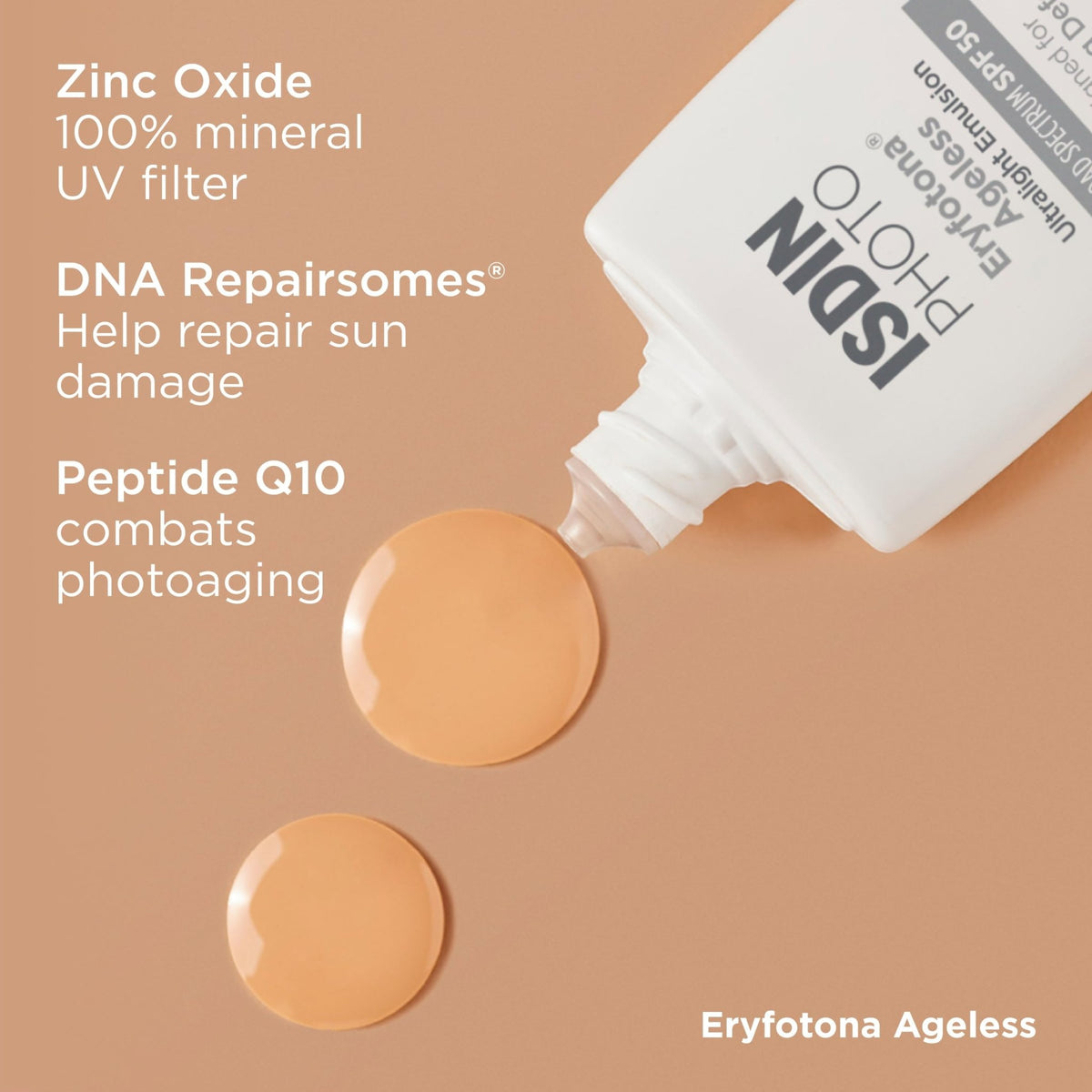 ISDIN Eryfotona Ageless SPF 50 (1.7 Fl Oz) | Tinted Mineral Sunscreen for Face with Zinc Oxide | Anti-Aging Sunscreen with DNA Repairsomes & Vitamin E - FENGGESTORE20