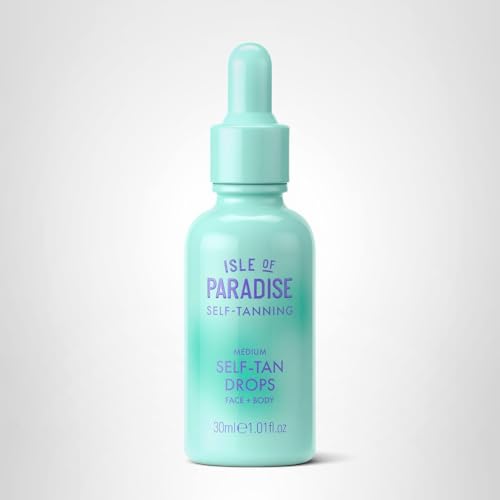 Isle of Paradise Self Tanning Face & Body Drops- Medium, Self Tanner Drops for a Natural Bronze, Long-lasting Tan - FENGGESTORE20