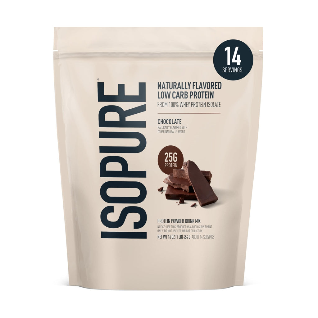 Isopure Low Carb 100% Pure Whey Isolate Protein Powder, Lactose Free, Gluten Free, With Vitamins, Dark Chocolate, 25g Protein Per Serving, 1 Lb, - FENGGESTORE20