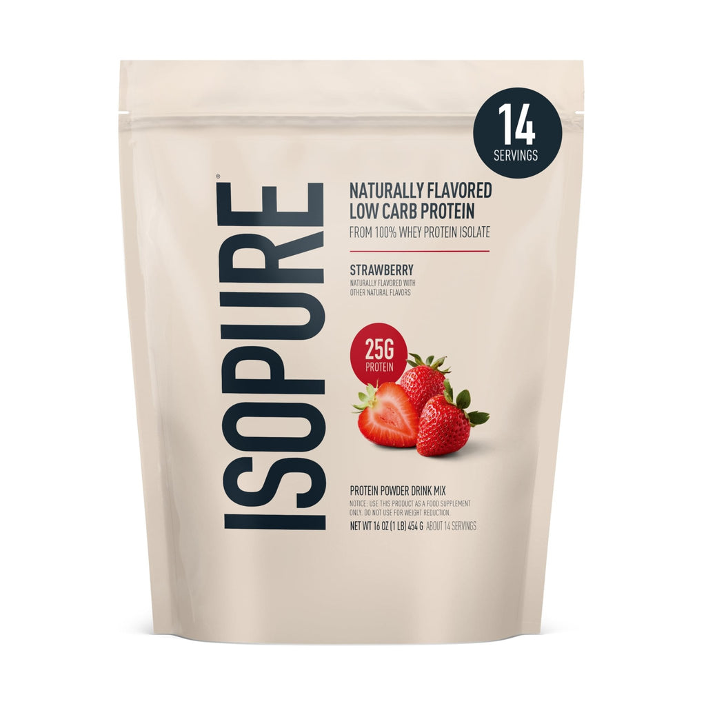 Isopure Low Carb 100% Pure Whey Isolate Protein Powder, Lactose Free, Gluten Free, With Vitamins, Strawberry, 25g Protein Per Serving, 1 Lb, 14 Servings (Packaging May Vary) - FENGGESTORE20