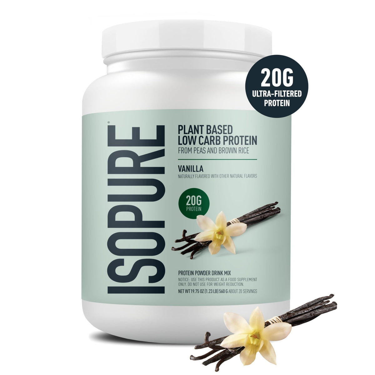 Isopure Plant-Based Protein Powder – 20g Organic Pea and Rice Protein with a Complete Amino Acid Profile – Supports Muscle Recovery - FENGGESTORE20