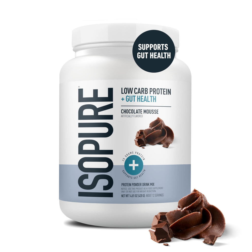 Isopure Protein + Gut Health & Immune Support Powder, Chocolate Mousse, 25g Whey Protein with Prebiotics & Vitamins, 12 Servings (Pack of 1) - FENGGESTORE20