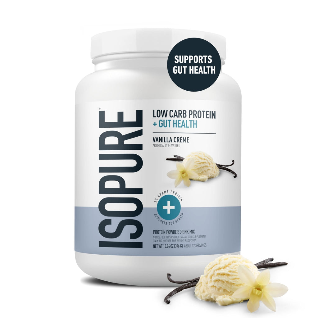 Isopure Protein + Gut Health & Immune Support Powder, Vanilla Crème, 25g Whey Protein with Prebiotics & Vitamins, 12 Servings (Pack of 1) - FENGGESTORE20
