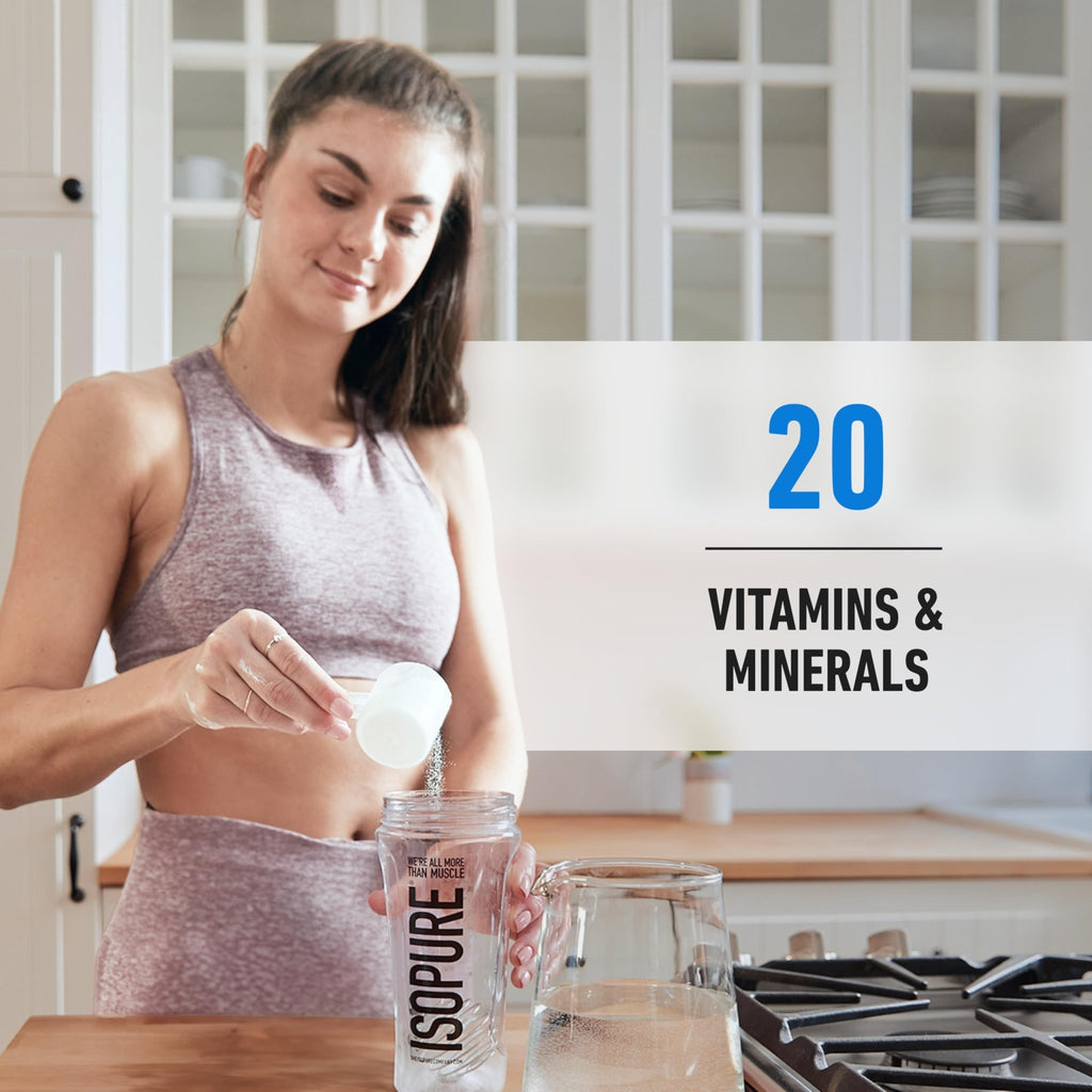 Isopure Zero Carb 100% Pure Whey Isolate Protein Powder, Lactose Free, Gluten Free, with Vitamins, Creamy Vanilla, 25g Protein Per Serving, 1 Lb, - FENGGESTORE20