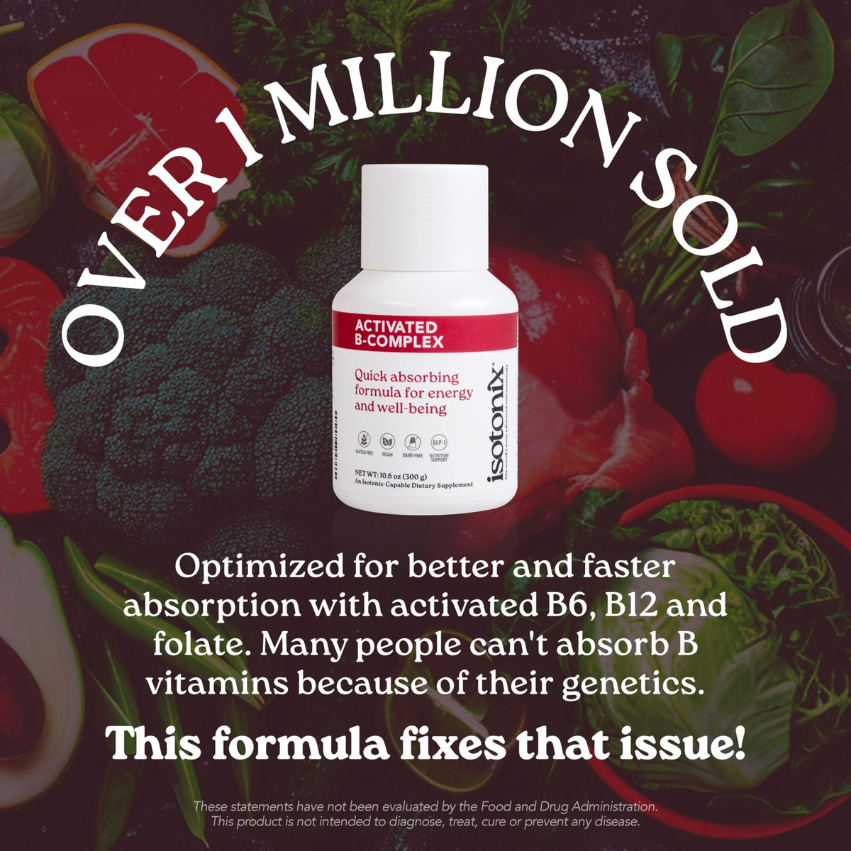 Isotonix Activated B Complex – Vegan B Vitamin Supplement for Energy, Stress Relief, and Nervous System Health – Isotonic Drinkable Formula – 90 Servings - FENGGESTORE20