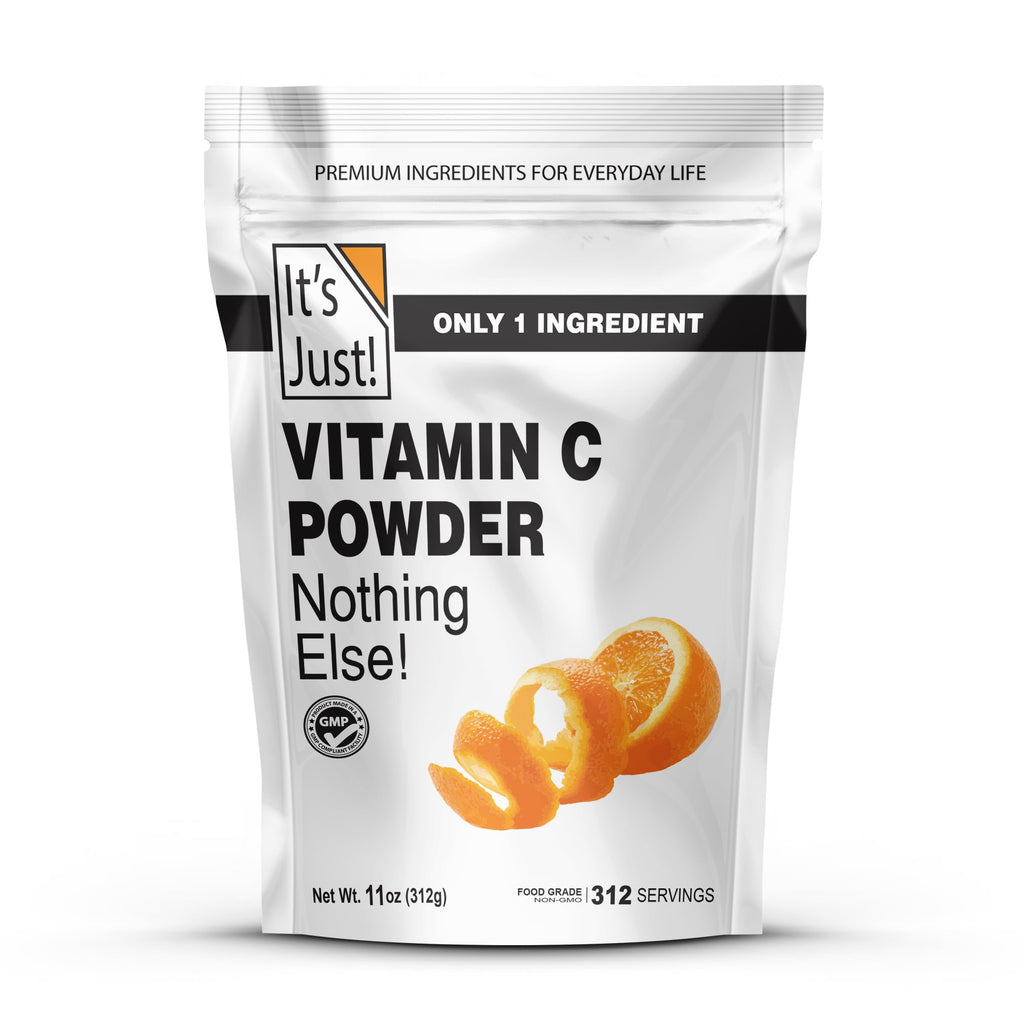 It's Just! - Vitamin C Powder, 100% Pure L-Ascorbic Acid, Food Grade, Immune Support, Homemade Cosmetics (11oz) - FENGGESTORE20
