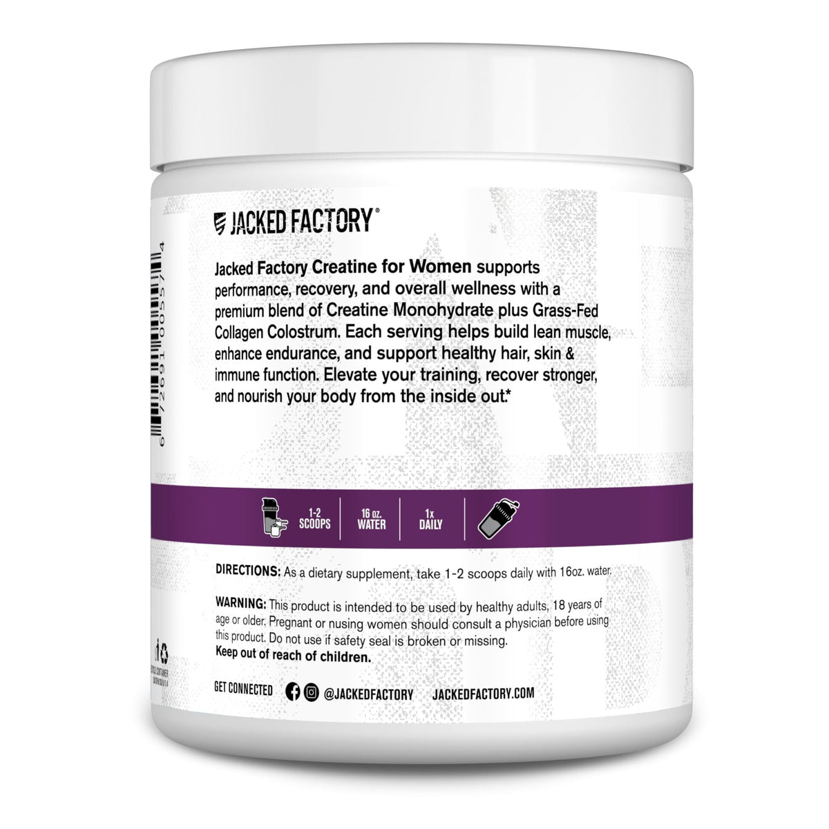 Jacked Factory Creatine for Women - Creatine Monohydrate with Collagen + Colostrum to Support Workout Performance, Lean Muscle Growth, Healthy Hair, Skin, - FENGGESTORE20