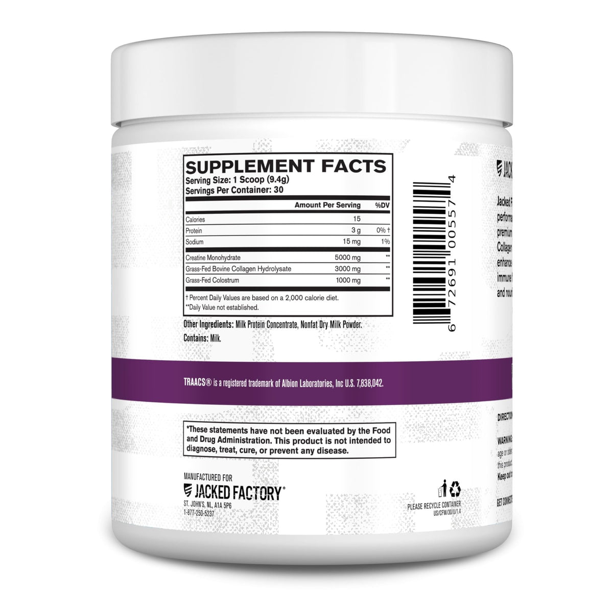 Jacked Factory Creatine for Women - Creatine Monohydrate with Collagen + Colostrum to Support Workout Performance, Lean Muscle Growth, Healthy Hair, Skin, - FENGGESTORE20