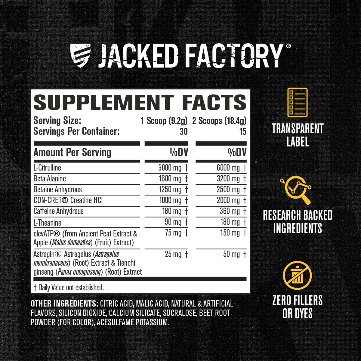 Jacked Factory Nitrosurge Build Pre Workout with Creatine for Muscle Building - Con Cret Creatine Powder & elevATP for Intense Energy, Powerful Pump - FENGGESTORE20