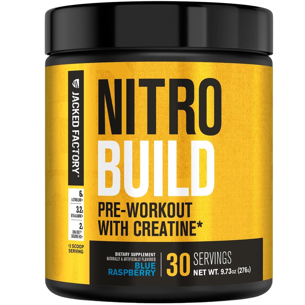 Jacked Factory Nitrosurge Build Pre Workout with Creatine for Muscle Building - Con Cret Creatine Powder & elevATP for Intense Energy, Powerful Pump, - FENGGESTORE20