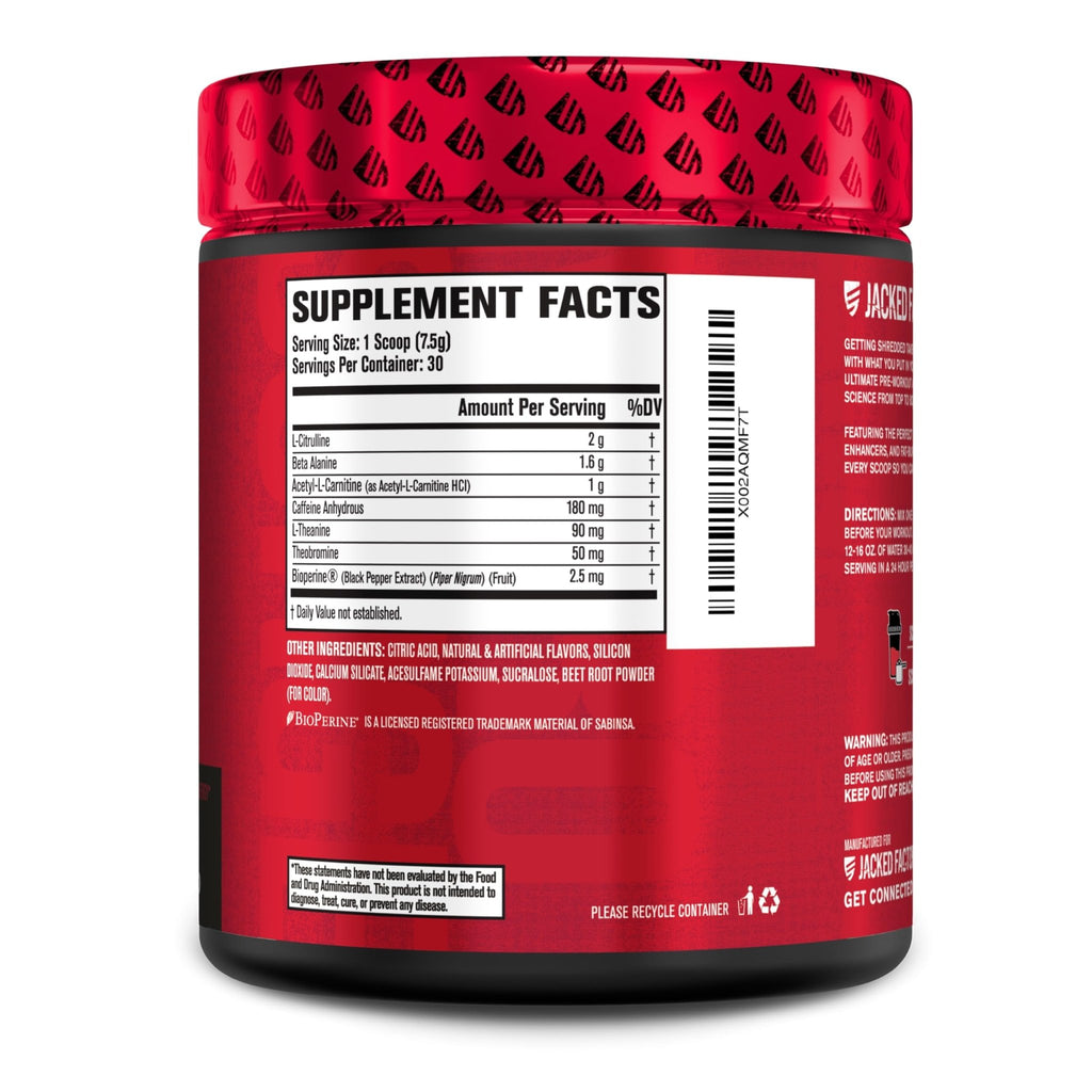 Jacked Factory NITROSURGE Shred Pre Workout Supplement - Energy Booster, Instant Strength Gains, Sharp Focus, Powerful Pumps - Nitric Oxide Booster & PreWorkout Powder - 30Sv, Fruit Punch - FENGGESTORE20