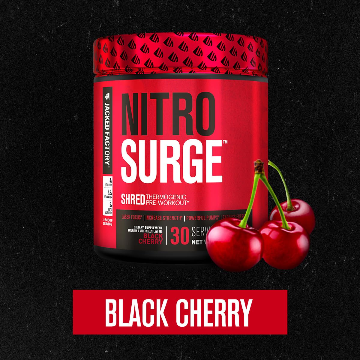 Jacked Factory NITROSURGE Shred Pre Workout Supplement - Energy Booster, Instant Strength Gains, Sharp Focus, Powerful Pumps - Nitric Oxide Booster & PreWorkout Powder - FENGGESTORE20