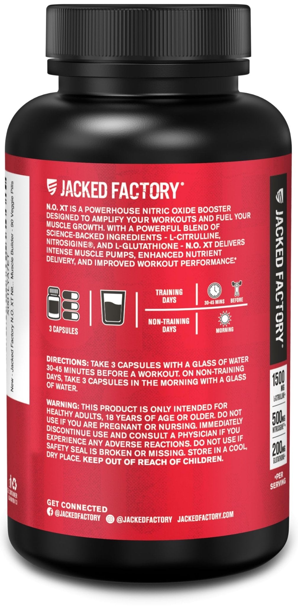 Jacked Factory N.O. XT Nitric Oxide Supplements for Men w/Nitrosigine L Arginine L Citrulline Supplement for Muscle Pumps & Vascularity - Pre Workout Nitric Oxide Booster & Muscle Builder - 90 Caps - FENGGESTORE20