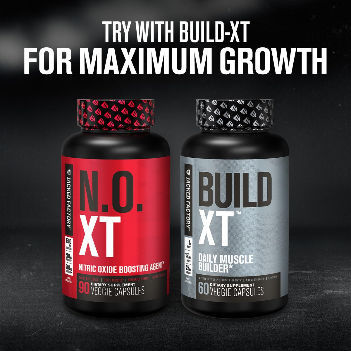 Jacked Factory N.O. XT Nitric Oxide Supplements for Men w/Nitrosigine L Arginine L Citrulline Supplement for Muscle Pumps & Vascularity - Pre Workout Nitric Oxide Booster & Muscle Builder - 90 Caps - FENGGESTORE20