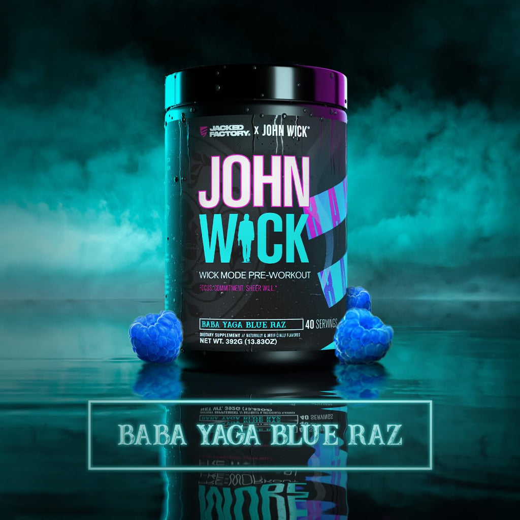 Jacked Factory X John Wick - Wick Mode Pre Workout Powder - Intense Energy, Battle-Ready Focus, Unstoppable Commitment, and Sheer Will - FENGGESTORE20