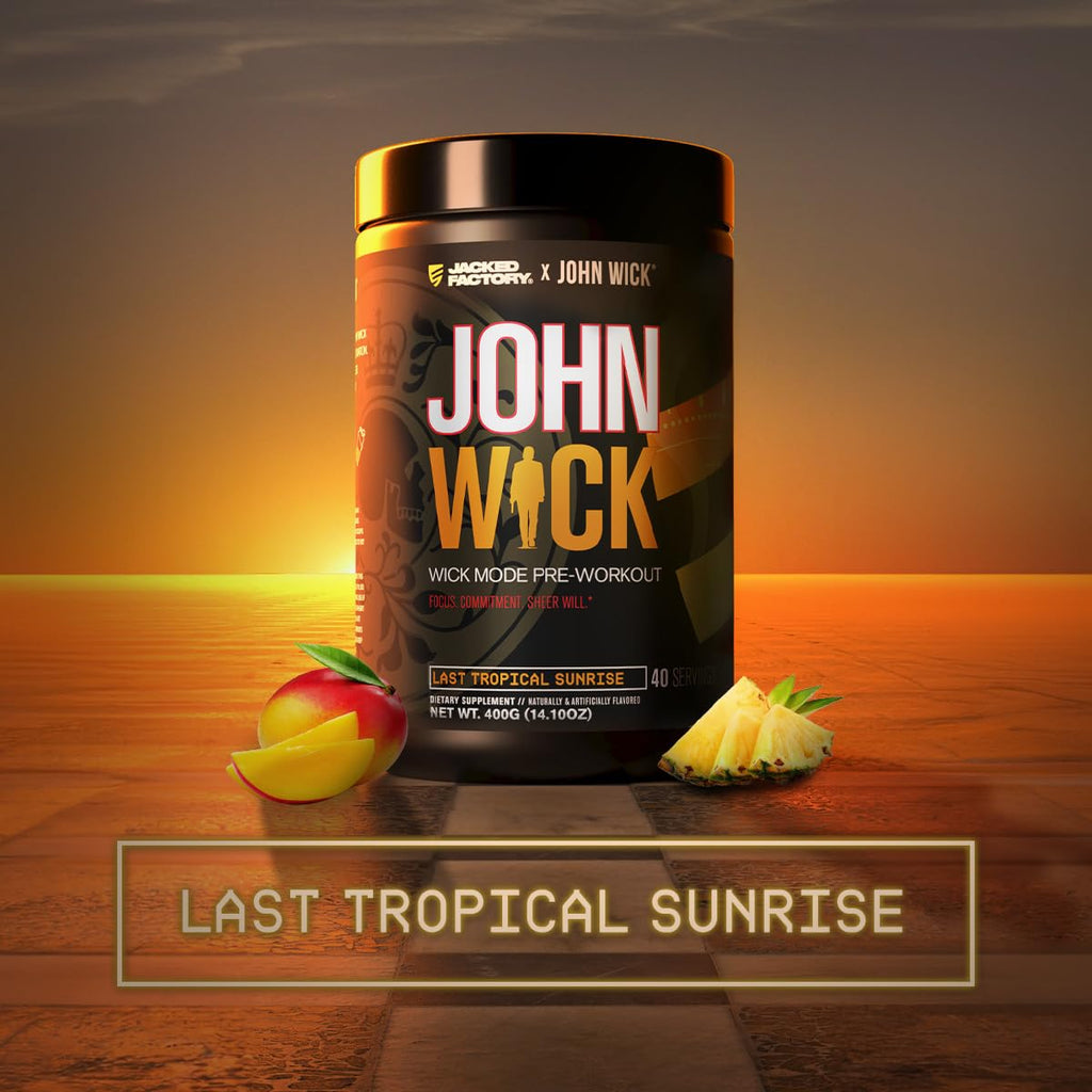 Jacked Factory X John Wick - Wick Mode Pre Workout Powder - Intense Energy, Battle-Ready Focus, Unstoppable Commitment, and Sheer Will - FENGGESTORE20