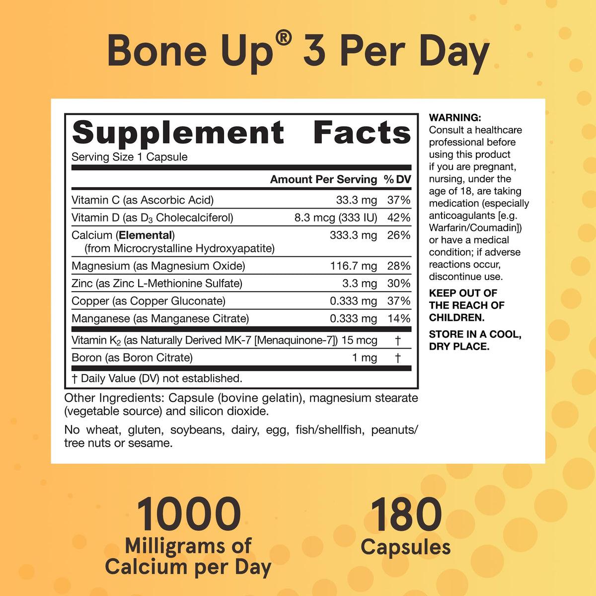 Jarrow Formulas BoneUp Three Per Day for Bone Density and Skeletal Nutrition, Includes Vitamin D3, K2 (as MK-7) and Calcium - FENGGESTORE20