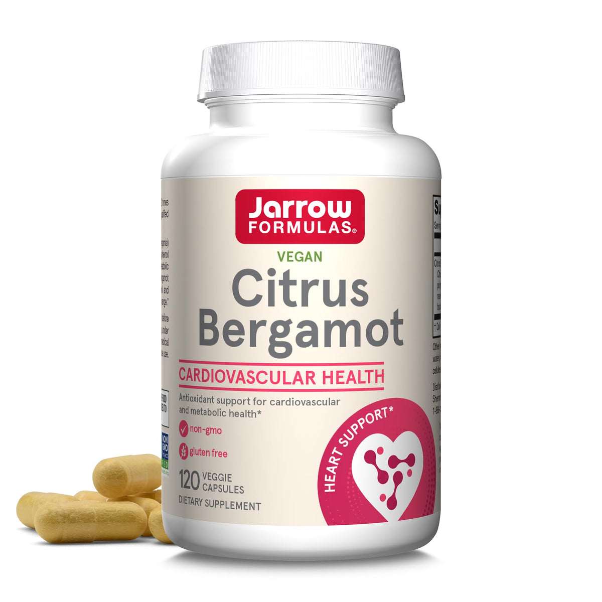 Jarrow Formulas Citrus Bergamot Supplement 500 mg - 120 Servings (Veggie Caps) - Antioxidant Support for Cardiovascular & Metabolic Health - Dietary Supplement - FENGGESTORE20